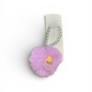 Purple Fluffy Keychain Monster Pearl Bag Charm NWT